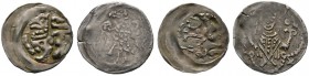 Bamberg, Bistum. Ekbert von Andechs 1203-1237. Lot (2 Stücke): Pfennig o.J. Krug 60, Heller -. 0,90 g. Dazu: Heinrich I. von Bilversheim (1242-1257), ...