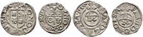 Barby, Grafschaft. Albrecht und Jost Günther 1617-1641. Lot (2 Stücke): Groschen zu 1/24 Taler o.J. mit Titulatur Kaiser Ferdinand II. sowie 1618 mit ...