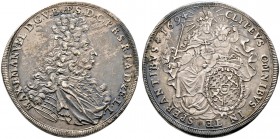Bayern. Maximilian II. Emanuel 1679-1726. Taler 1694 -München-. Wie vorher. Hahn 199, Dav. 6099, Witt. 1645 Anm. -Walzenprägung-
 feine Patina, sehr ...
