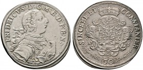 Brandenburg-Bayreuth. Friedrich 1735-1763. 30 Kreuzer (1/2 Gulden) 1735 -Bayreuth-. Slg. Wilm. 759, Slg. Grüber 3890. -Walzenprägung-
 vorzüglich