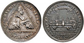 Brandenburg-Preußen. Friedrich Wilhelm I. 1713-1740. Silbermedaille 1715 unsigniert, auf die Eroberung von Stralsund durch die vereinigten Streitkräft...