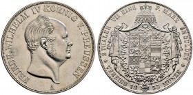 Brandenburg-Preußen. Friedrich Wilhelm IV. 1840-1861. Doppelter Vereinstaler 1853 A. AKS 70, J. 82, Thun 259, Kahnt 383.
 seltener Jahrgang, zwei kle...