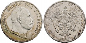 Brandenburg-Preußen. Wilhelm I. 1861-1888. Doppelter Vereinstaler 1866 C. AKS 96, J. 97, Thun 269, Kahnt 392.
 leichte Tönung, kleine Kratzer, sehr s...