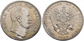 Brandenburg-Preußen. Wilhelm I. 1861-1888. Doppelter Vereinstaler 1867 C. AKS 96, J. 97, Thun 269, Kahnt 392.
 feine Tönung, kleine Kratzer, Randfehl...