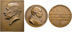 Brandenburg-Preußen. Wilhelm II. 1888-1918. Lot (2 Stücke): Bronzemedaille 1904 von Mayer und Wilhelm, auf die Gedenkfeier in Berlin anlässlich des 10...