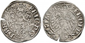 Braunschweig-Calenberg. Erich der Jüngere 1545-1584. Fürstengroschen zu 12 Pfennig 1560 -Münden-. Mit Titulatur Kaiser Ferdinand I. Variante mit abgek...