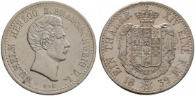 Braunschweig-Wolfenbüttel. Wilhelm 1831-1884. Taler 1839. Variante mit Signatur FRITZ F am Halsabschnitt. AKS 78, J. 243, Thun 116, Kahnt 152b.
 selt...