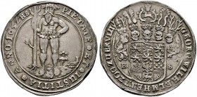 Braunschweig-Calenberg-Hannover. Georg Wilhelm 1648-1665. Taler 1652 -Zellerfeld-. Wilder Mann mit Tanne / Fünffach behelmtes Wappen. Welter 1580, Dav...