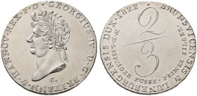 Braunschweig-Calenberg-Hannover. Georg IV. 1820-1830. 2/3 Taler 1822. AKS 39, J. 24, Kahnt 208.
 kleine Kratzer, vorzüglich-prägefrisch