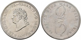 Braunschweig-Calenberg-Hannover. Georg IV. 1820-1830. 2/3 Taler 1828 B. AKS 40, J. 25, Kahnt 209.
 kleine Kratzer, sehr schön-vorzüglich