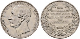 Braunschweig-Calenberg-Hannover. Georg V. 1851-1866. Vereinstaler 1865 B. Vereinigung mit Ostfriesland. AKS 161, J. 99, Thun 177, Kahnt 241.
 kleine ...