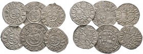 Corvey, Abtei. Heinrich V. von Aschenbrock 1616-1621. Lot (6 Stücke): Groschen zu 1/24 Taler 1612, 1613 und 1619 (4x).
 sehr schön, sehr schön-vorzüg...