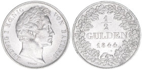 Ludwig I. Karl August 1825-1848
Bayern. 1/2 Gulden, 1844. 5,28g
AKS 79
vz-