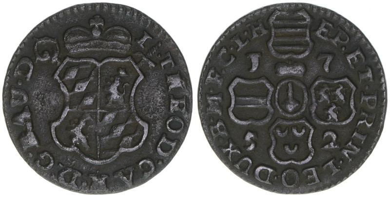 Johann Theodor von Bayern 1744-1763
Bistum Lüttich. CU - Ort, 1752. 3,43g
Schön ...