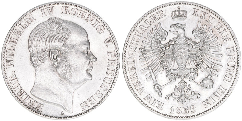 Friedrich Wilhelm IV. 1840-1861
Preussen. Vereinstaler, 1859 A. 18,52g
AKS 78
ss...