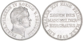 Friedrich Wilhelm IV. 1840-1861
Preussen. Ausbeutetaler Mansfeld, 1849 A. 22,21g
AKS 74
vz-