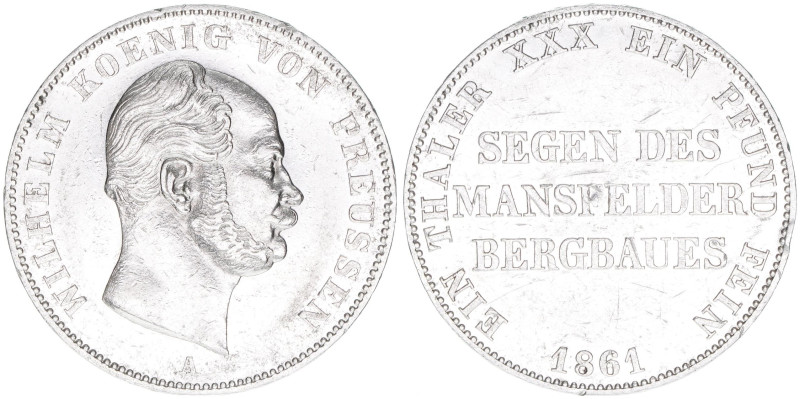 Wilhelm I. 1861-1888
Preussen. Ausbeutetaler Mansfeld, 1861 A. 18,49g
AKS 98
ss/...