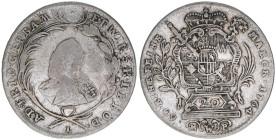Adam Friedrich von Seinsheim 1757-1779
Würzburg. 20 Kreuzer, 1764. 6,50g
Schön 150
ss-