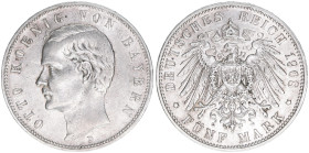 Otto 1886-1913
Bayern. 5 Mark, 1908 D. 27,76g
J.46
ss