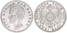 Otto 1886-1913
Bayern. 2 Mark, 1908 D. 11,04g
J.45
ss+