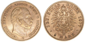 Wilhelm I. 1861-1888
Preussen. 5 Mark, 1877 C. Gold
1,97g
AKS 113
ss