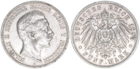 Wilhelm II. 1888-1918
Preussen. 5 Mark, 1895 A. 27,63g
J.104
ss
