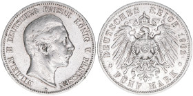 Wilhelm II. 1888-1918
Preussen. 5 Mark, 1902 A. 27,67g
J.104
ss-