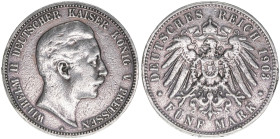 Wilhelm II. 1888-1918
Preussen. 5 Mark, 1903 A. 27,60
J.104
s/ss