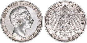 Wilhelm II. 1888-1918
Preussen. 3 Mark, 1909 A. 16,61g
J. 103
ss