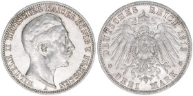 Wilhelm II. 1888-1918
Preussen. 3 Mark, 1912 A. 16,62g
J.103
vz