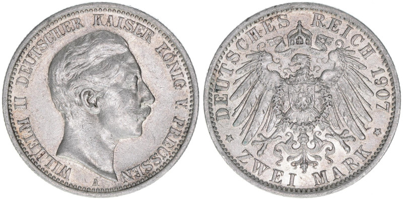 Wilhelm II. 1888-1918
Preussen. 2 Mark, 1907 A. 11,10g
J.102
vz