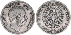 Albert 1873-1902
Sachsen. 2 Mark, 1876 E. 10,85g
J.121
s/ss