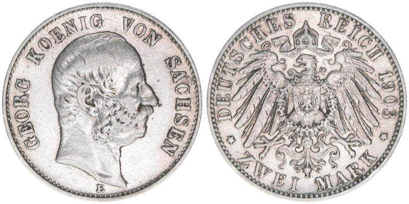 Georg 1902-1904
Sachsen. 2 Mark, 1903 E. 11,07g
J.129
ss