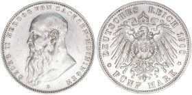 Georg II. 1866-1913
Sachsen Meiningen. 5 Mark, 1908 D. 27,76g
J.153b
ss/vz