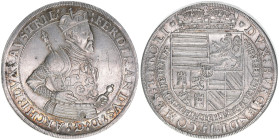 Erzherzog Ferdinand 1564-1595
Taler, ohne Jahr. Hall
28,75g
Walze 12/IV-IV
vz-