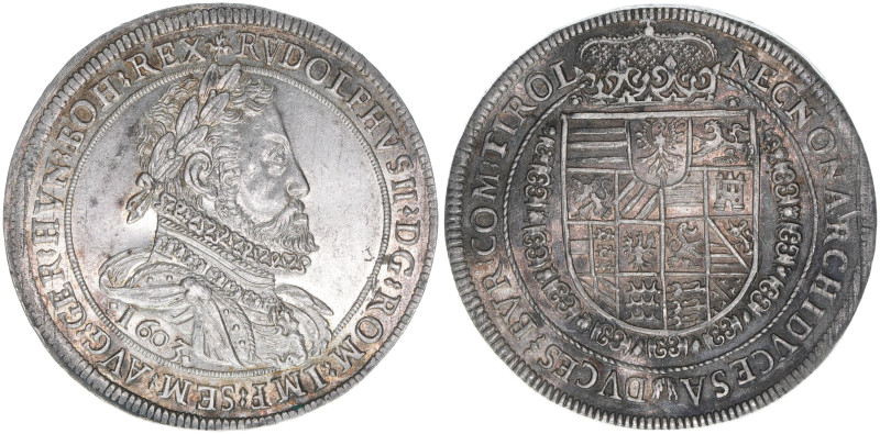 Rudolph II. 1576-1608
Taler, 1603. selten - Variante mit geflügelter Figur auf d...
