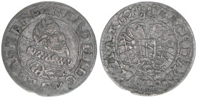 Ferdinand II. 1619-1637
3 Kreuzer, 1624. Wien
1,70g
Herinek 1037
ss