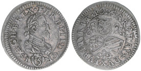 Ferdinand II. 1619-1637
3 Kreuzer, 1626. Graz
1,96g
Herinek 1081
ss