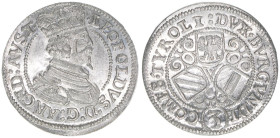 Erzherzog Leopold V. 1618-1632
3 Kreuzer, ohne Jahr. Hall
1,75g
MT 481
stfr