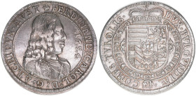 Erzherzog Ferdinand Carl 1632-1662
Taler, 1654. Hall
28,11g
Dav.3367
Rf.
ss