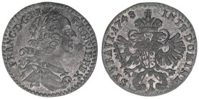 Franz I. Stephan 1745-1765
1 Kreuzer, 1748. äußerst selten
Hall
0,80g
MT 1210
stfr-