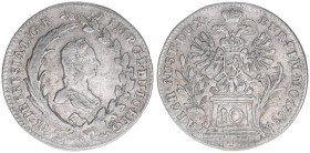 Maria Theresia 1740-1780
10 Kreuzer, 1765. Prag
3,77g
Frühwald 934
ss