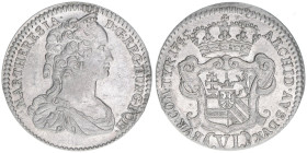 Maria Theresia 1740-1780
6 Kreuzer, 1745. selten
Hall
3,17g
MT 926
vz/stfr