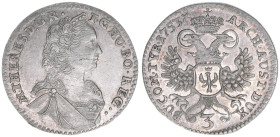 Maria Theresia 1740-1780
3 Kreuzer, 1753. Hall
1,81g
MT 1176
vz+