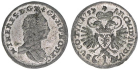 Maria Theresia 1740-1780
1 Kreuzer, 1753. Hall
0,78g
MT 1205
vz/stfr