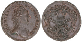 Maria Theresia 1740-1780
1 Kreuzer, 1765. Hall
10,86g
MT 1235
vz+