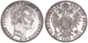 Franz Joseph I. 1848-1916
Vereinstaler, 1863 A. Wien
18,48g
Herinek 448
vz/stfr