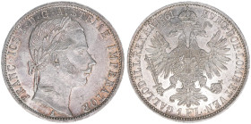 Franz Joseph I. 1848-1916
1 Gulden, 1861 A. Wien
12,35g
ANK 28
vz/stfr