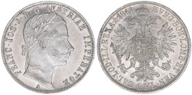 Franz Joseph I. 1848-1916
1 Gulden, 1861 A. Wien
12,32g
ANK 28
vz/stfr