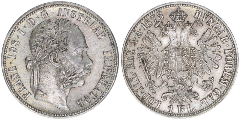 Franz Joseph I. 1848-1916
1 Gulden, 1878. Wien
12,25g
J.342
vz-